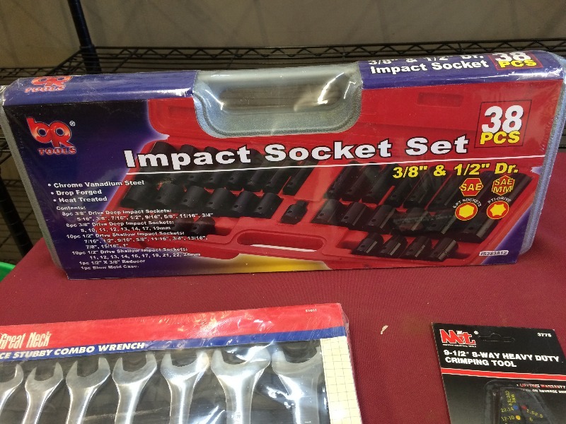 NEW - Impact Socket Set, Wrenches & Wire Cutter  -  lot of 3