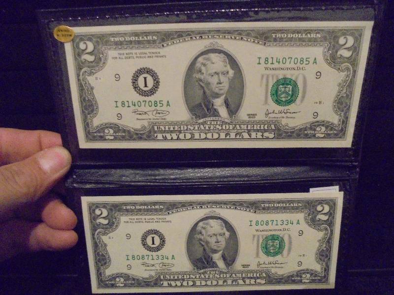 Lot of 2, 2003 Uncirculated $2 Notes