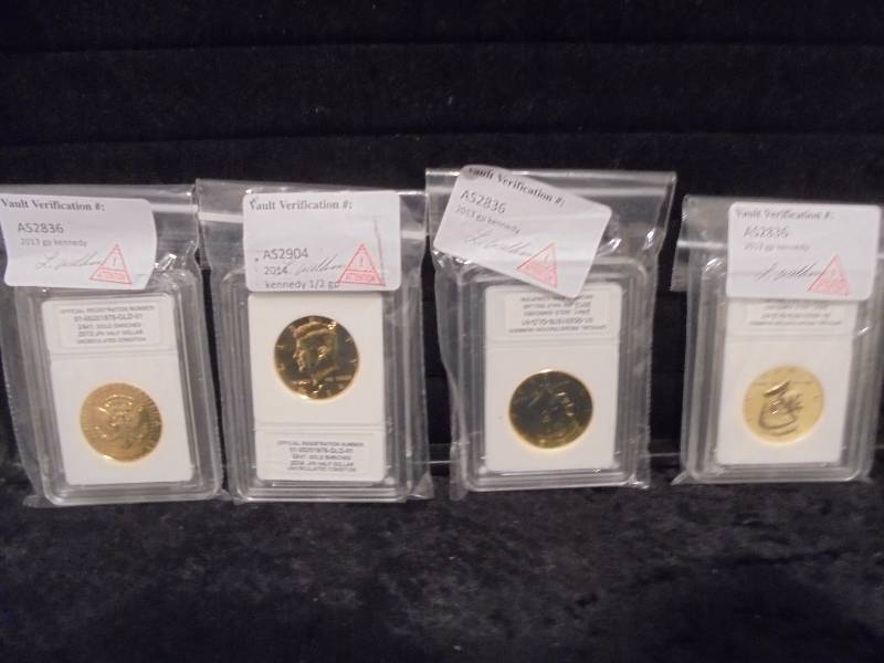 Lot of 4, Uncirculated Kennedy Half Dollars, 2013 (x2), 2014 (x2)