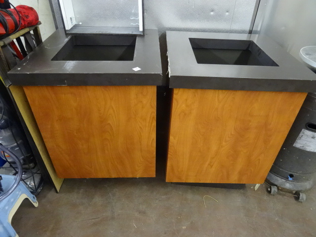 lot 18 image: 2 Laminate Cabinets with Open Tops.