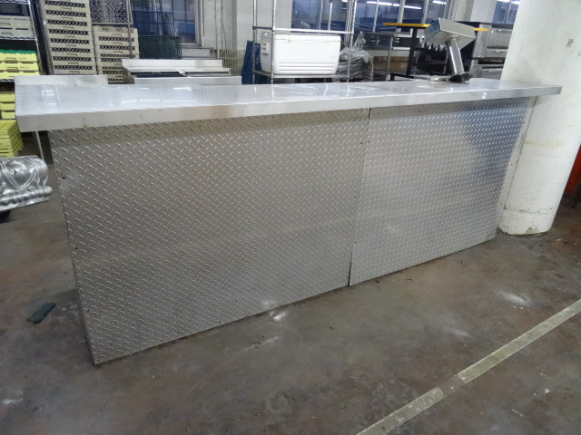 lot 28 image: Stainless, Wood, and Aluminum Bar