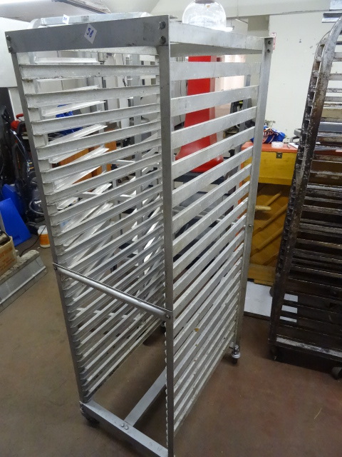 lot 58 image: Aluminum Sheet Pan Rack On Wheels