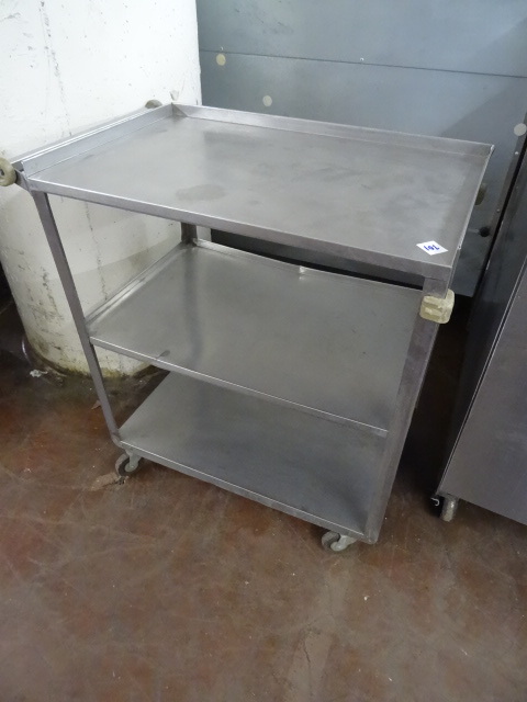lot 102 image: 3 Tier Stainless Cart