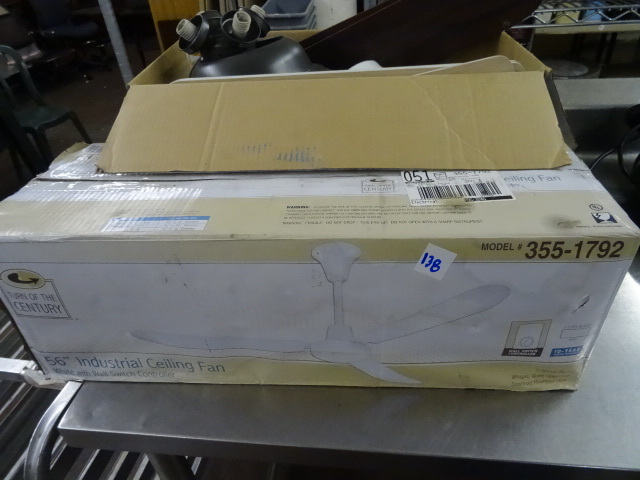 lot 138 image: 1 New 56 Ceiling Fan 2 Used  Fans