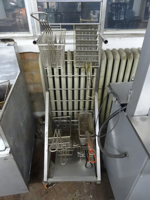 lot 143 image: Rack on Wheels for Storing Fryer Baskets,