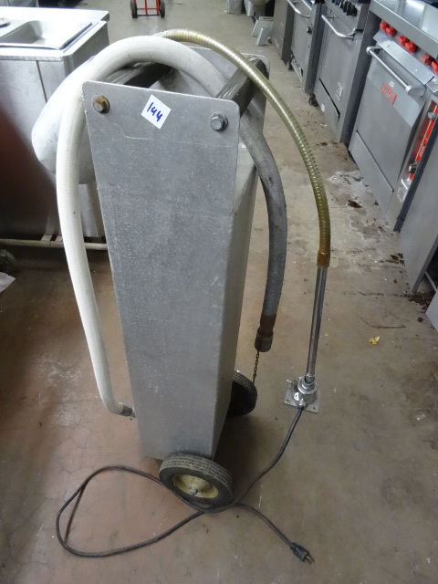 lot 144 image: Deep Fryer Drain Cart. Over Head Heat Lamp