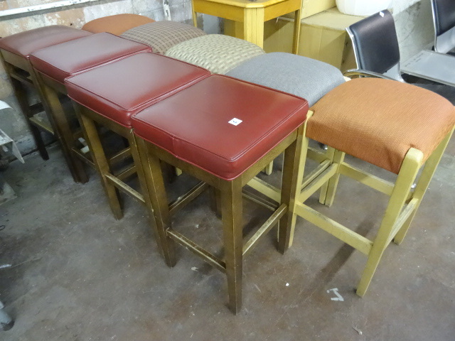 lot 146 image: 9 Wood Stools, 31 Seat Height