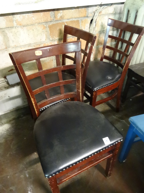 lot 240 image: 3 Wood Framed Side Chairs