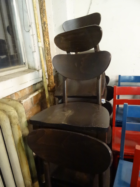 lot 241 image: 7 Matching Wood Framed Chairs
