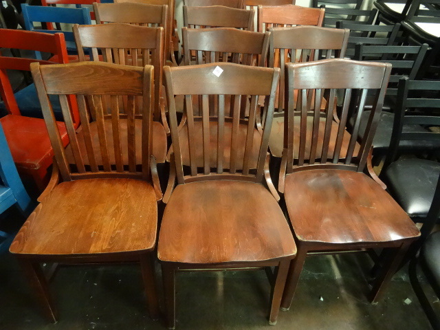 lot 243 image: 14 Matching Wood Framed Chairs