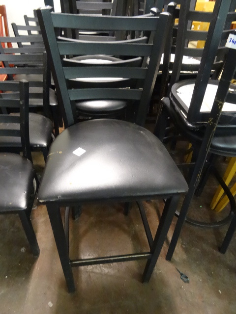 lot 245 image: 9 Matching Metal Framed Stools.