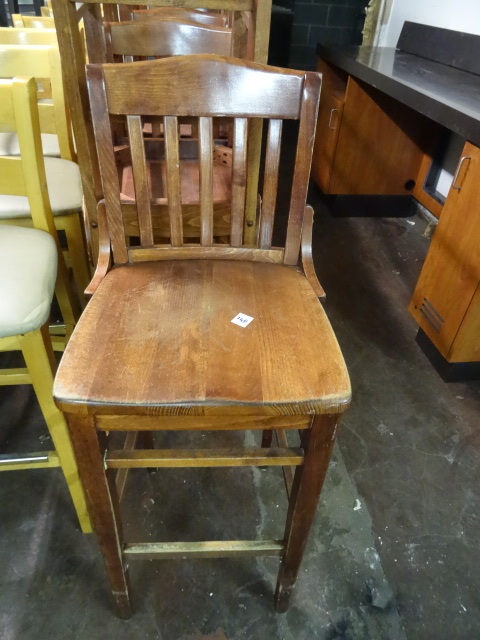 lot 248 image: 10 Matching Wood Framed Stools