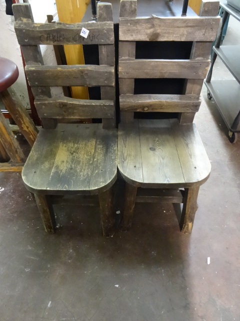 lot 251 image: 2 Rustic Cabin Chairs Made  of Real Logs