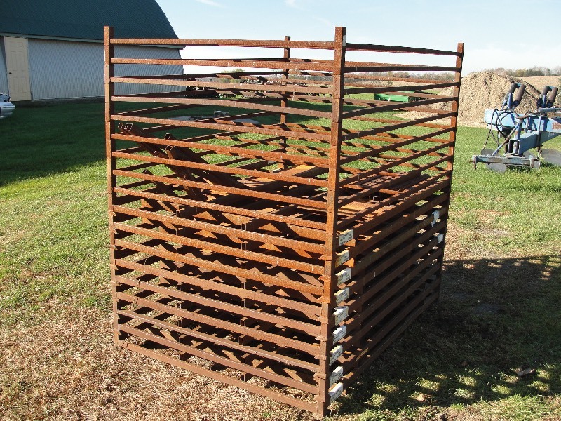 lot 1 image: 9 Metal Stackable Lawn Mower Crates