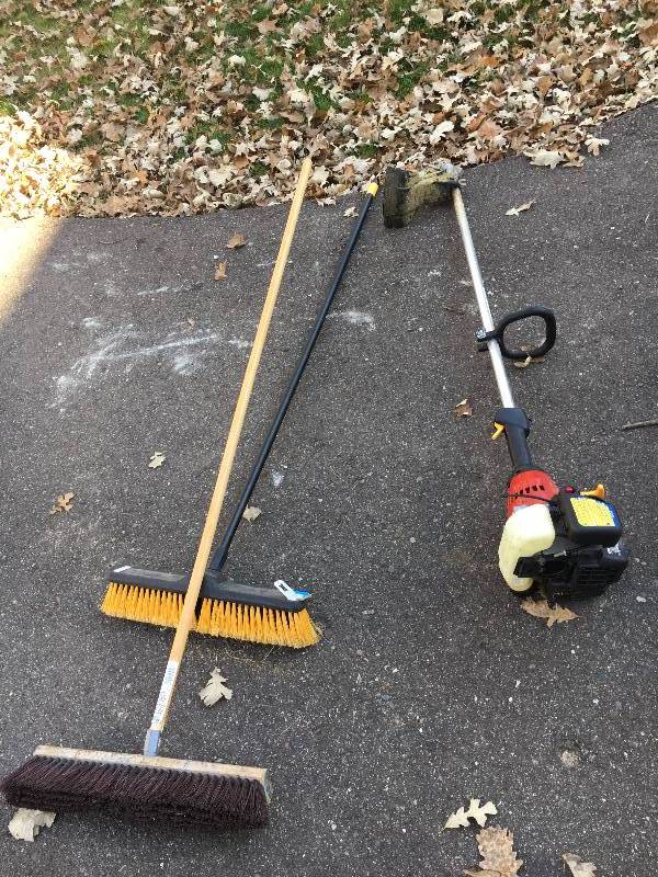 lot 27 image: Push Brooms and Weed Whip