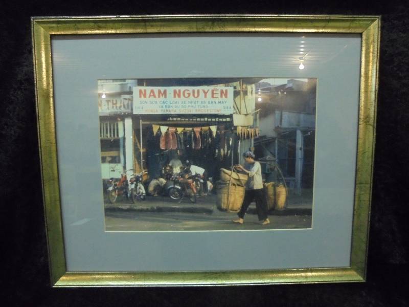 Framed Photography, Vietnam Motorcycle Shop, 22x18