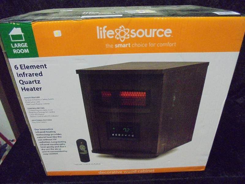 Lifesource 6 Element Infrared Quartz Heater, NEW in BOX