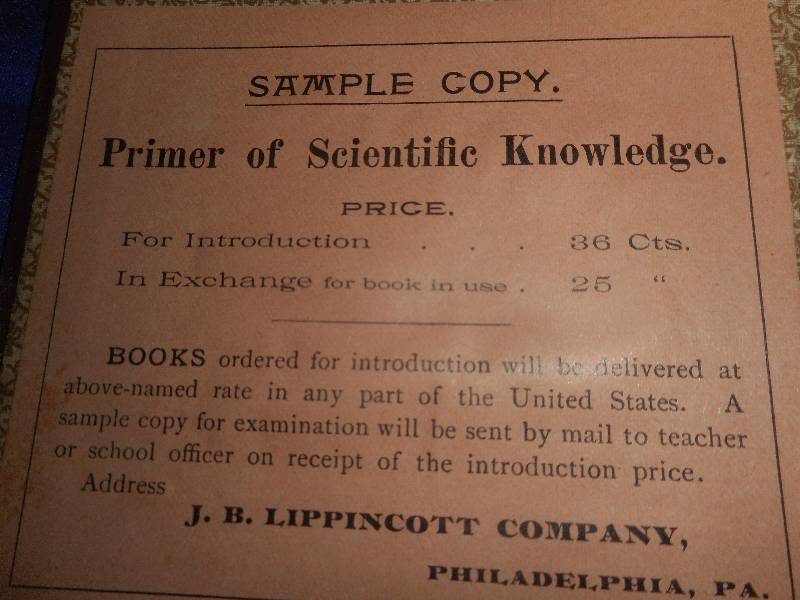 lot 17 image: ANTIQUE 1887 PRIMER OF KNOWLEDGE BOOK