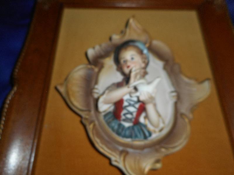lot 56 image: 2 ANTIQUE BISQUE FIGURE PICTURES