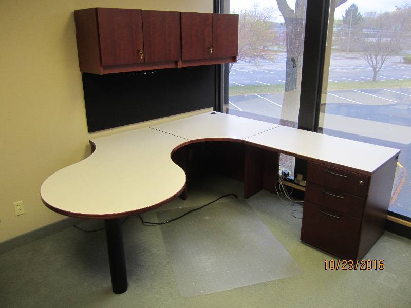 Solid wood corner work station with...