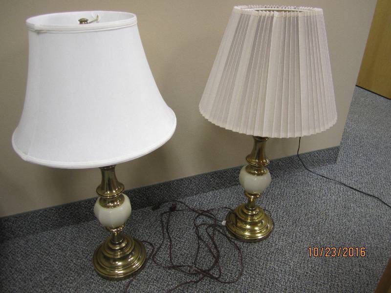 2 electric lamps with matching base...