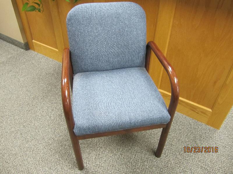 Wood frame upholstered reception ch...
