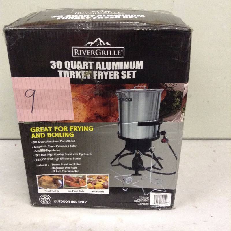lot 9 image: RiverGrille Turkey Fryer Set not used