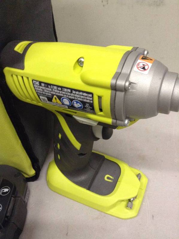 lot 19 image: Ryobi ONE 18-Volt Lithium-Ion Cordless Impact Driver battery and Charger
