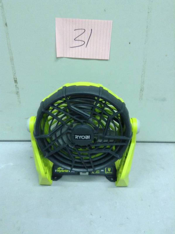 lot 31 image: Ryobi Dual Power Portable Fan Hybrid 18V never used