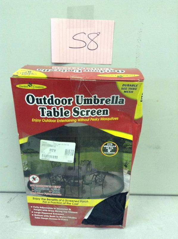 lot 58 image: Outdoor Umbrella Table Screen never used