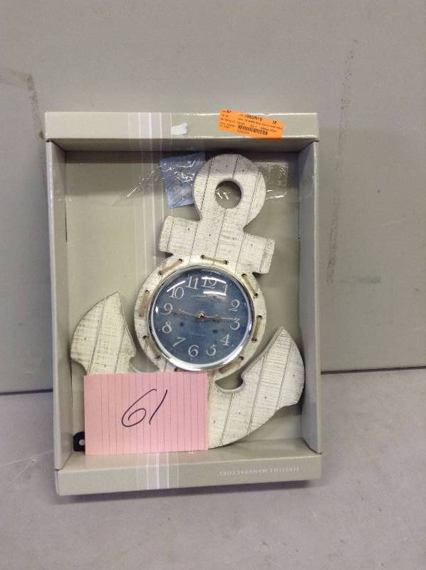 lot 61 image: Ship Anchor Wall Clock