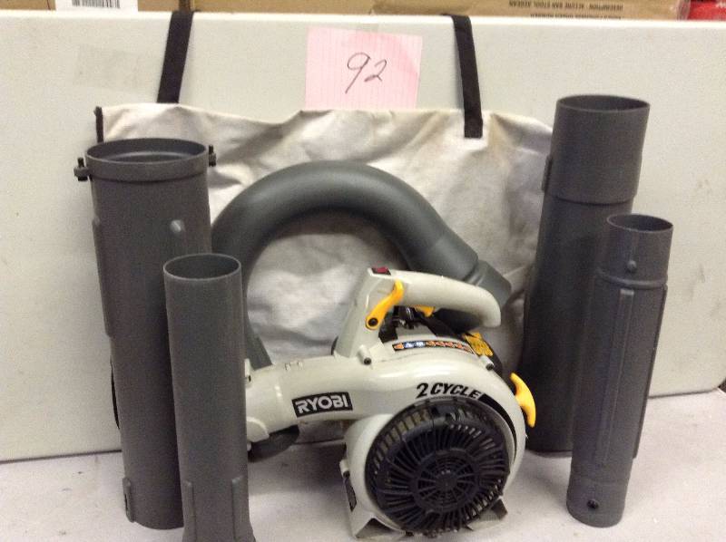 lot 92 image: Ryobi 2 Cycle Gas Blwer Vac Never Used