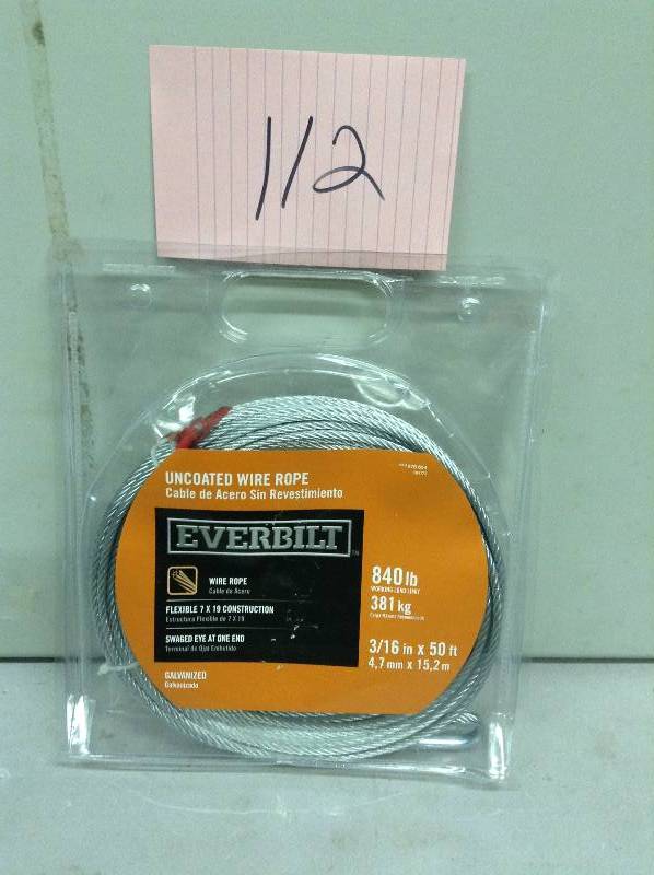 lot 112 image: Uncoated Wire Rope
