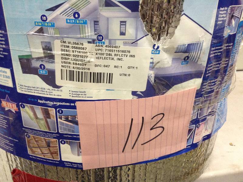 lot 113 image: Reflectix Insulation 16 x 100 Ft