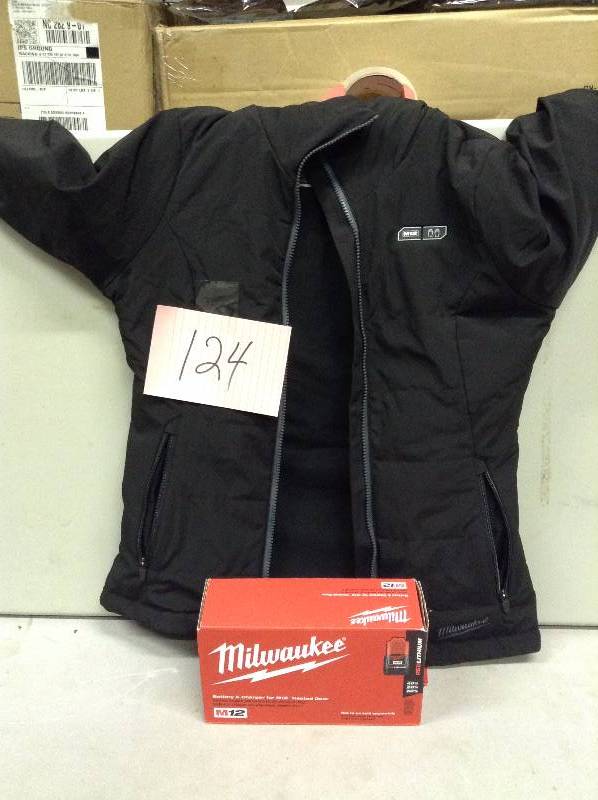 lot 124 image: Milwaukee Womens Heated  Jacket Battery and Charge Size Small r Included never used