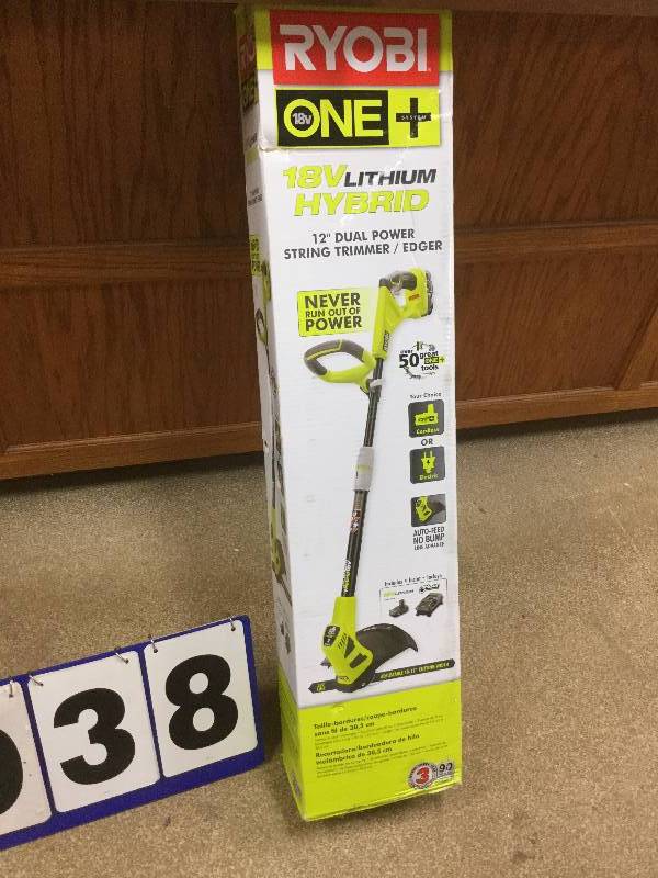 Ryone One  18 Hybrid 12 Dual Power String Trimmeredger Never used