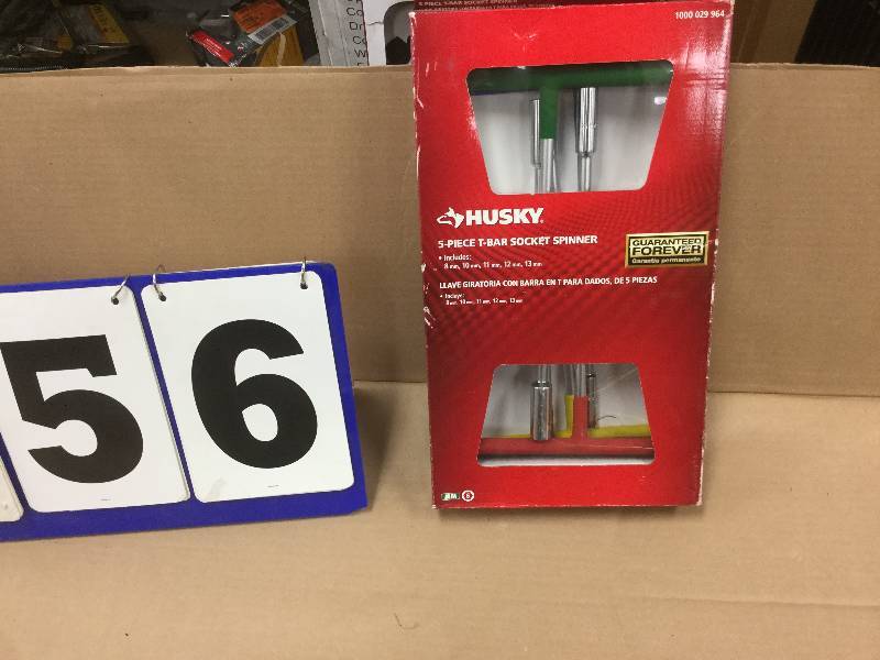 Husky 5 Piece T-Bar Socket Spinner Never Used stock and actual photos used to display item