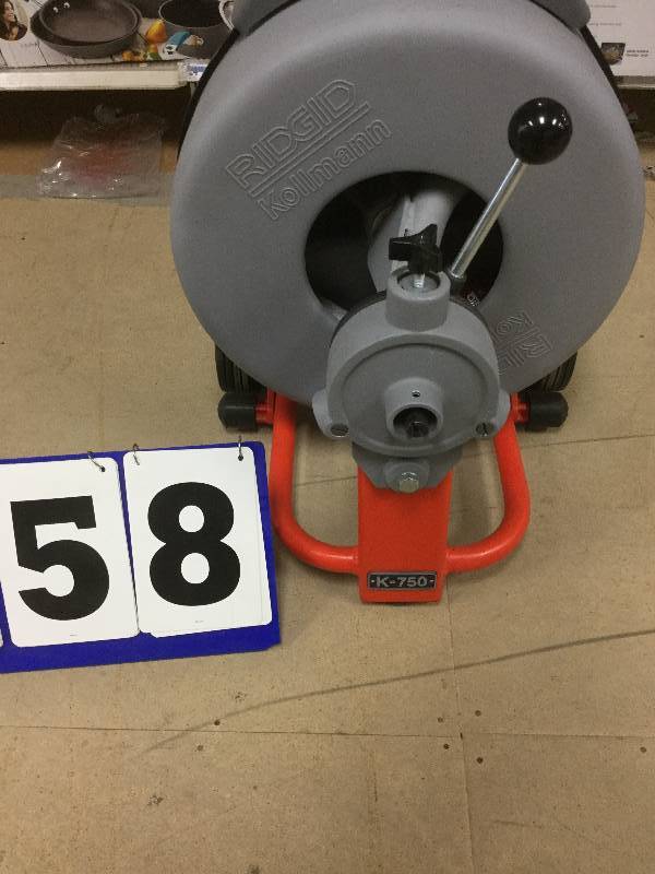 Ridgid Kollmann K-750 Drum Machine Never used stock and actual photos used to display item
