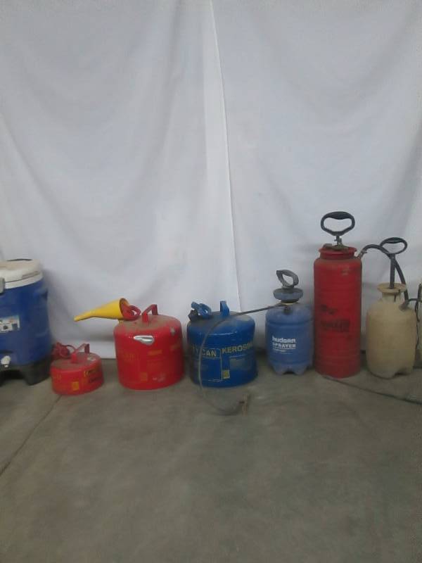 lot 56 image: Sprayers and Gas Cans