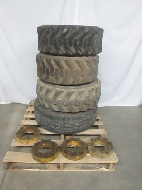 lot 60 image: Used Tires and Skidsteer Wheel Spacers