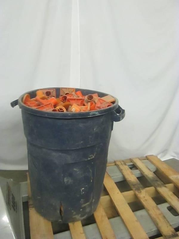 lot 42 image: Barrel of Orange Rebar Safety Caps