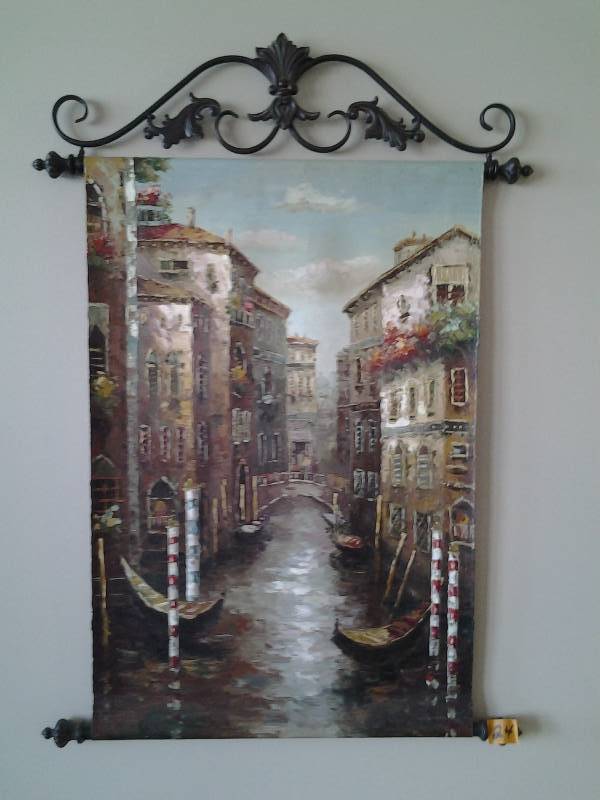 lot 24 image: Painting Of Venice Hung On Metal Work Frame 29x42