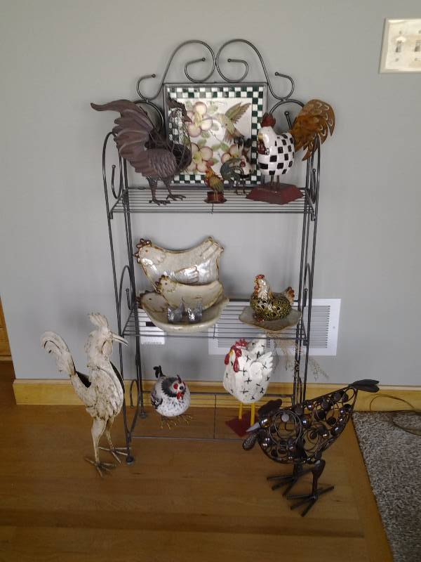 lot 63 image: Wire Shelf With Collection Of Chickens