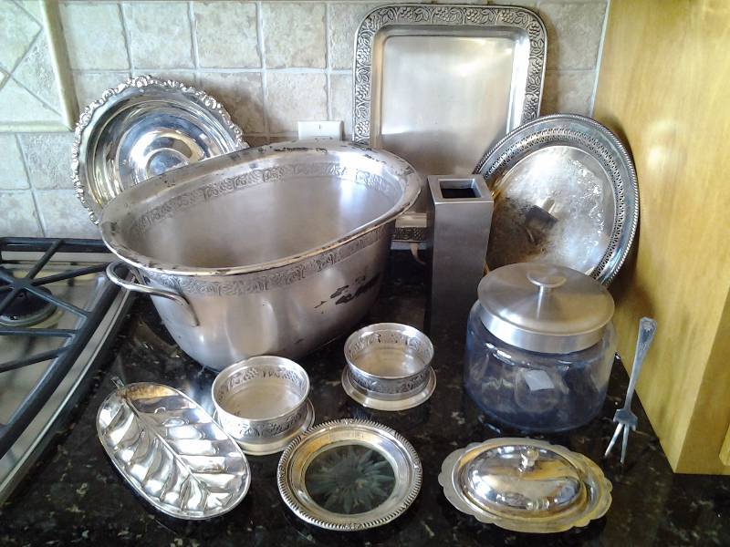 lot 82 image: Lot Of Large Silver Serving Pieces