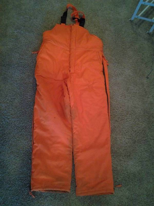 lot 123 image: Blaze Orange Bibs Size LT