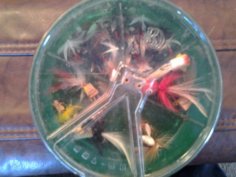 lot 128 image: Vintage Fly Fishing Flies With Holder