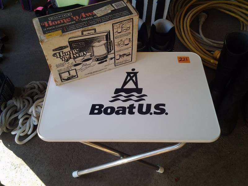 lot 221 image: Boating Table & Traveling Coffee Maker