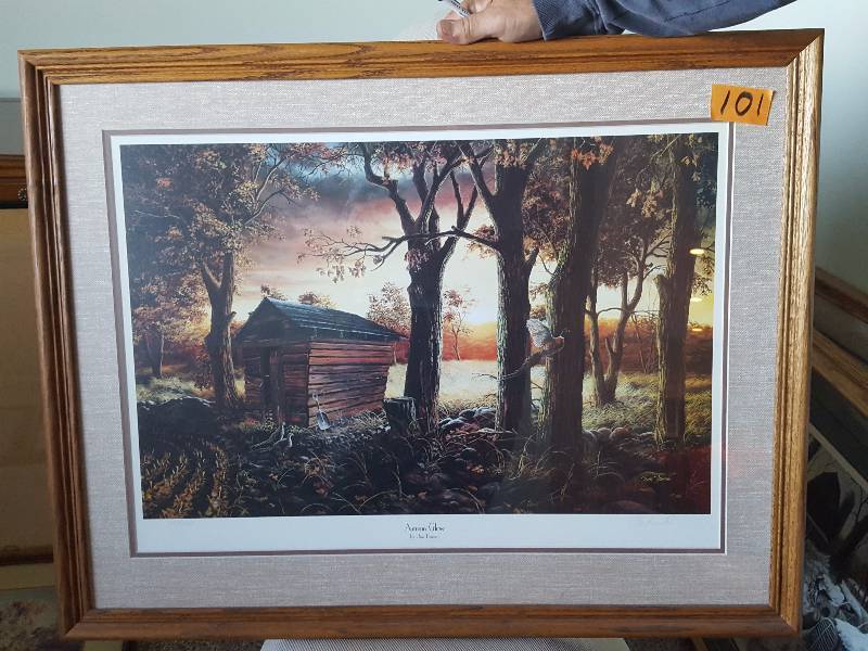 lot 101 image: Jim Hansel Framed Print - Autumn Glow - 32x25