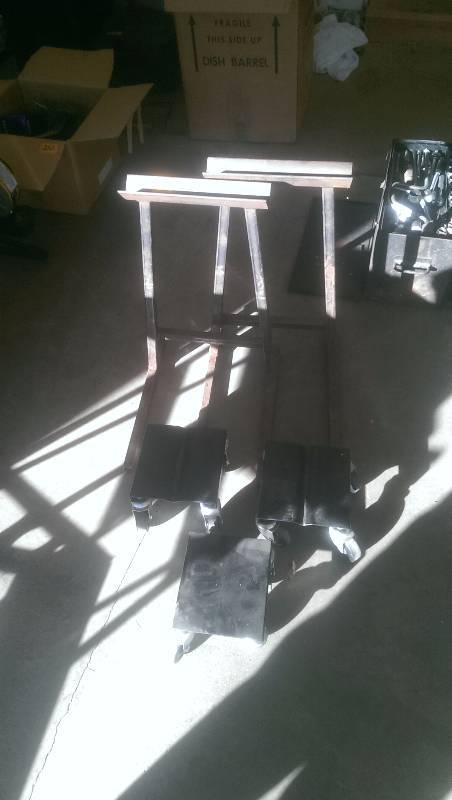 lot 230 image: Pair Of Snowmobile Track Stands & 3-Dollys