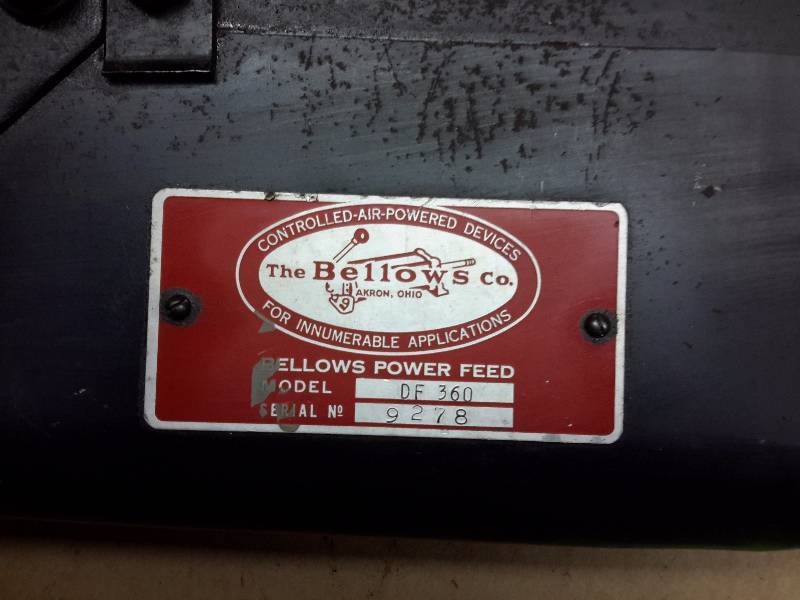 Bellows Power Feed.. Model DF360